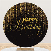 Gold Funkeln Glücklich Geburtstag Runden Hintergrund Für Party